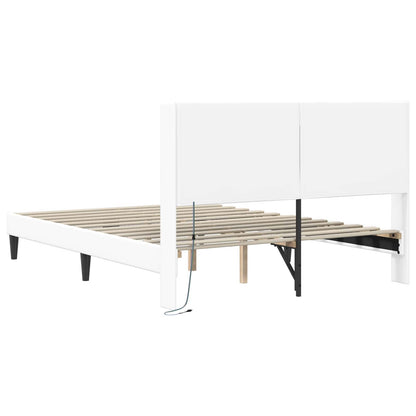 Struttura del letto con testiera Bianco 160 x 200 cm Similpelle | homemem39