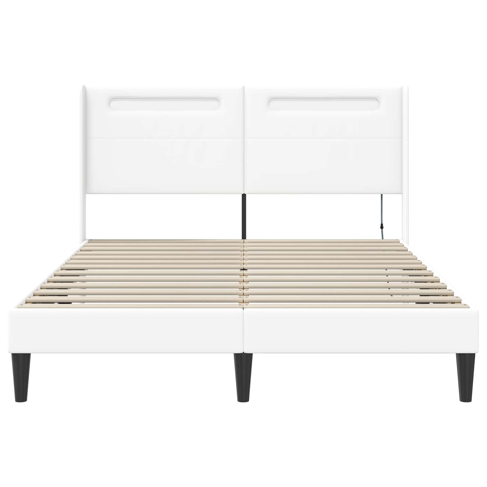 Struttura del letto con testiera Bianco 160 x 200 cm Similpelle | homemem39