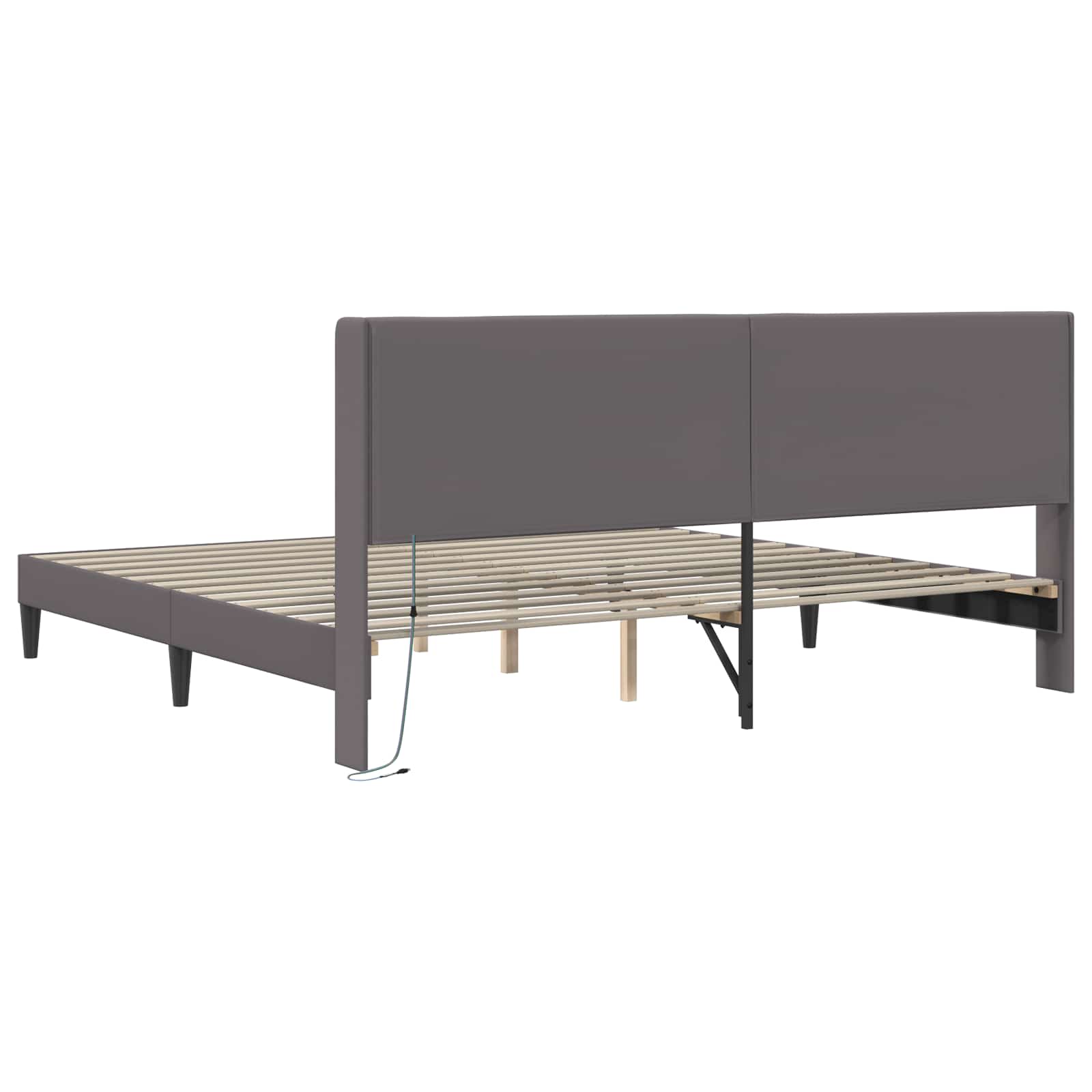 Struttura del letto con testiera Grigio 180 x 200 cm Similpelle | homemem39