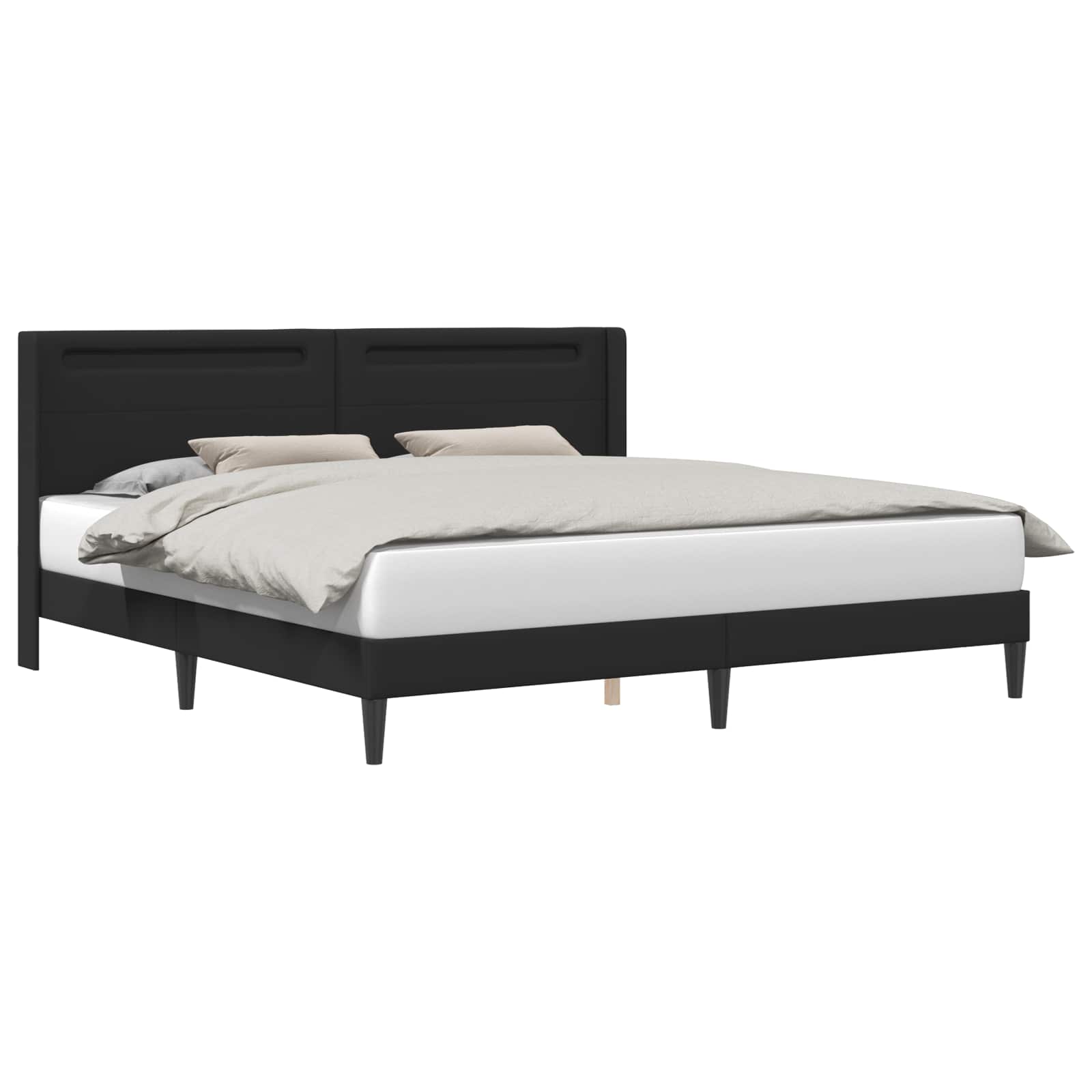 Struttura del letto con testiera Nero 180 x 200 cm Similpelle | homemem39