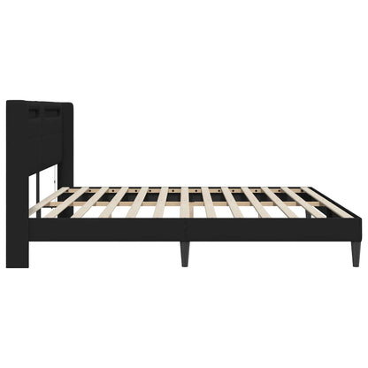 Struttura del letto con testiera Nero 180 x 200 cm Similpelle | homemem39