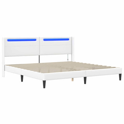 Struttura del letto con testiera Bianco 180 x 200 cm Similpelle | homemem39