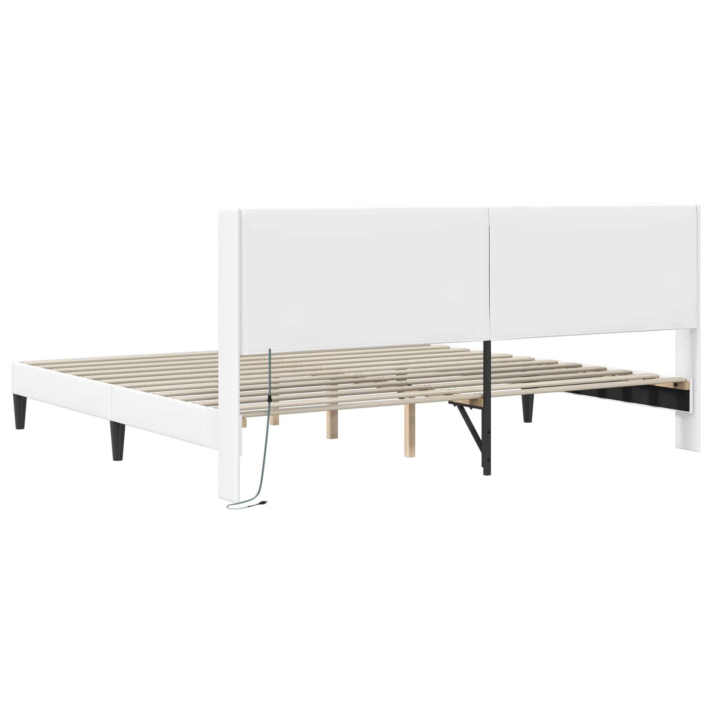 Struttura del letto con testiera Bianco 180 x 200 cm Similpelle | homemem39