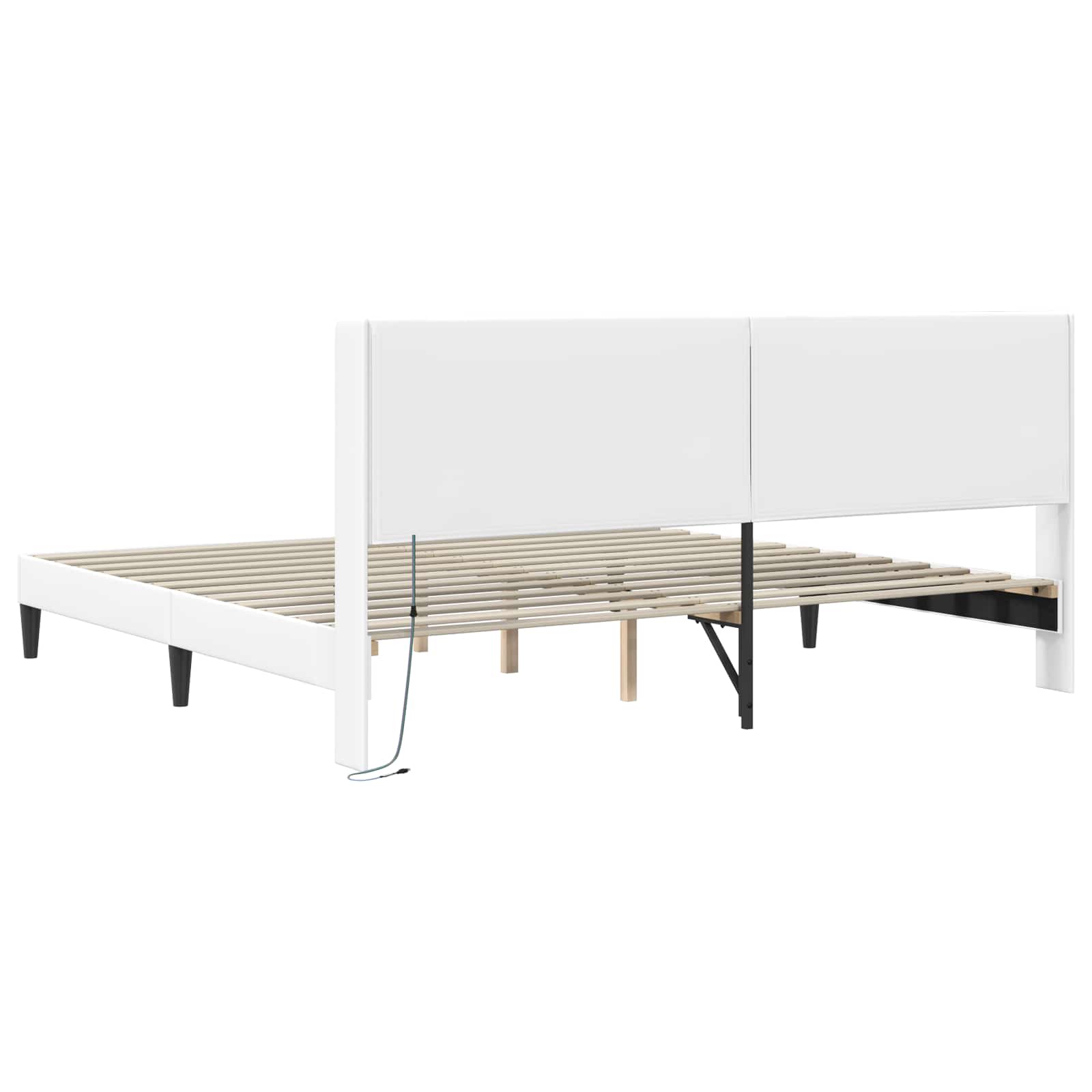 Struttura del letto con testiera Bianco 180 x 200 cm Similpelle | homemem39