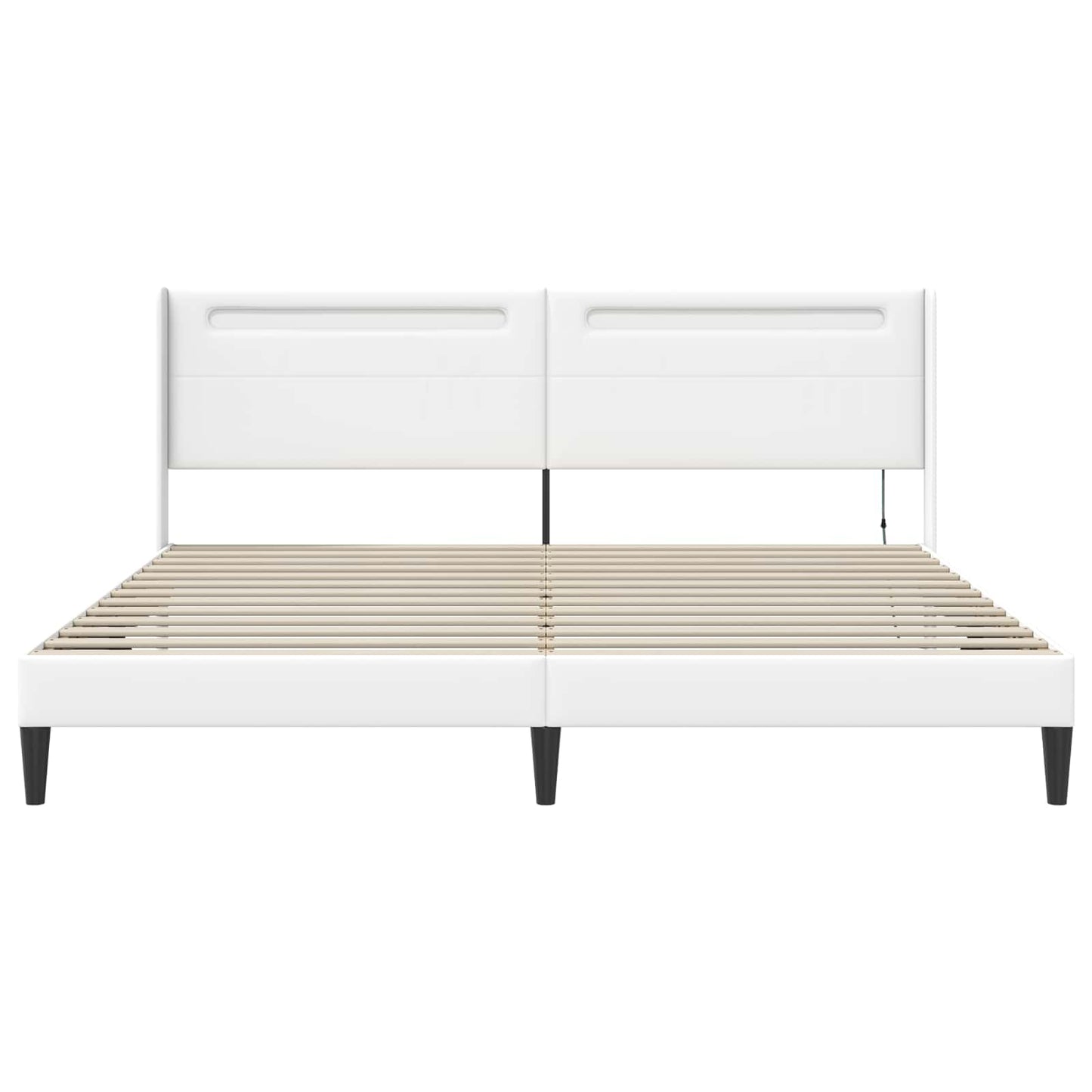 Struttura del letto con testiera Bianco 180 x 200 cm Similpelle | homemem39