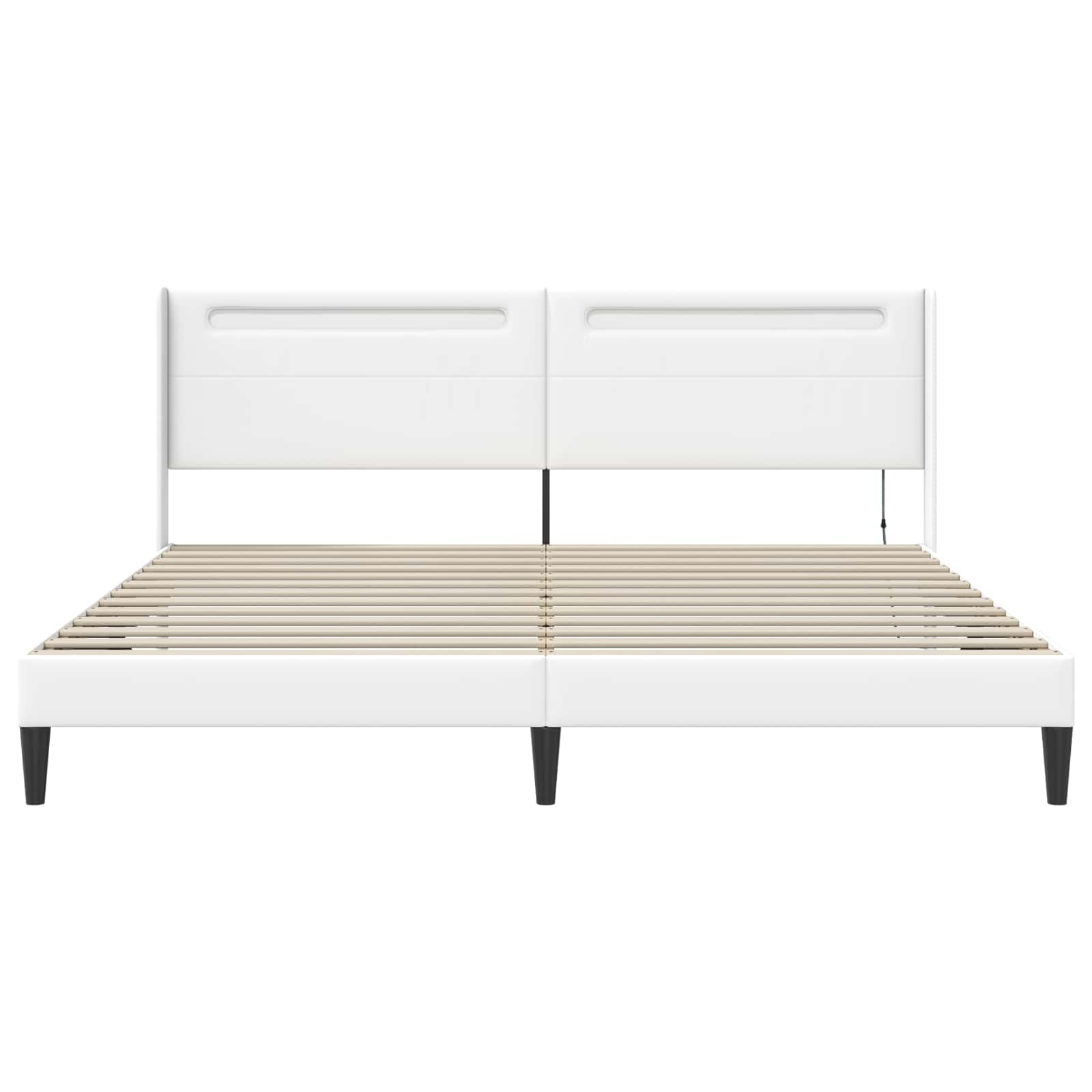 Struttura del letto con testiera Bianco 180 x 200 cm Similpelle | homemem39