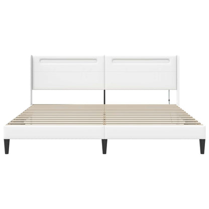 Struttura del letto con testiera Bianco 180 x 200 cm Similpelle | homemem39