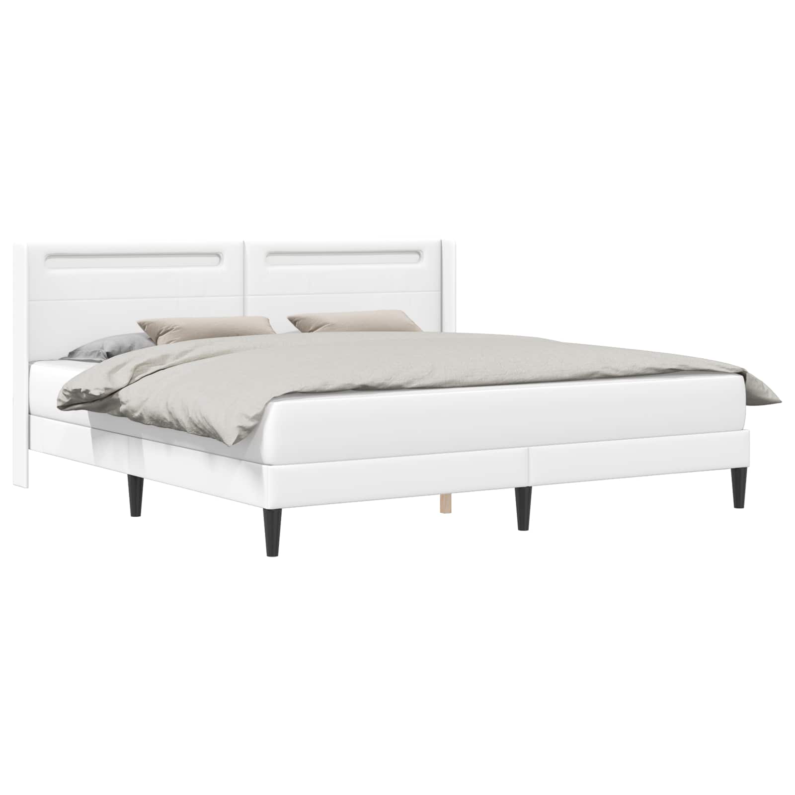 Struttura del letto con testiera Bianco 180 x 200 cm Similpelle | homemem39
