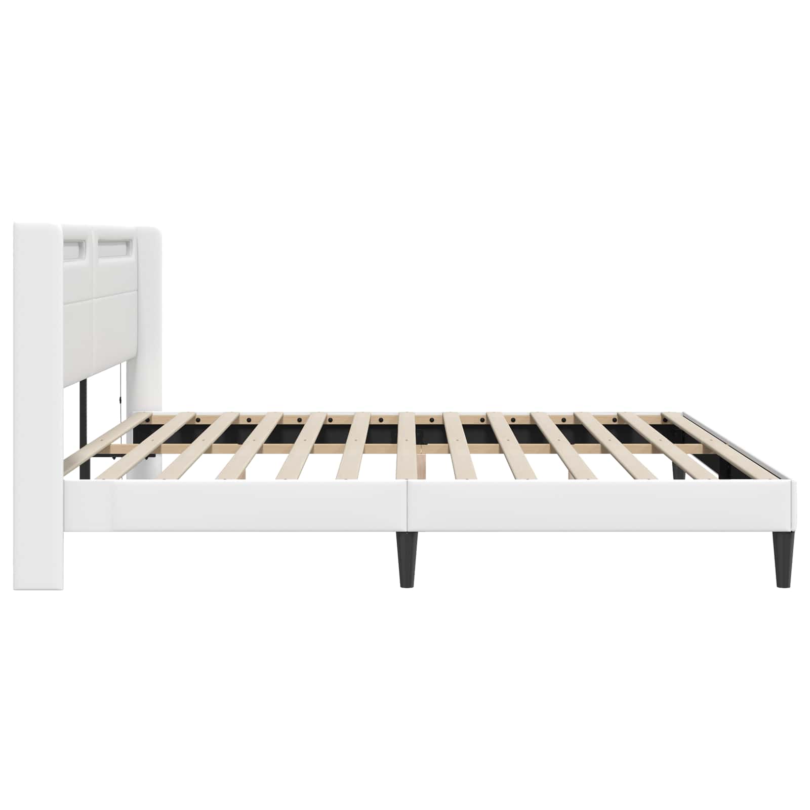 Struttura del letto con testiera Bianco 180 x 200 cm Similpelle | homemem39
