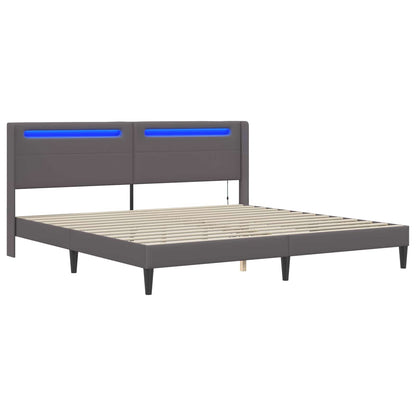 Struttura del letto con testiera Grigio 200 x200 cm Similpelle | homemem39