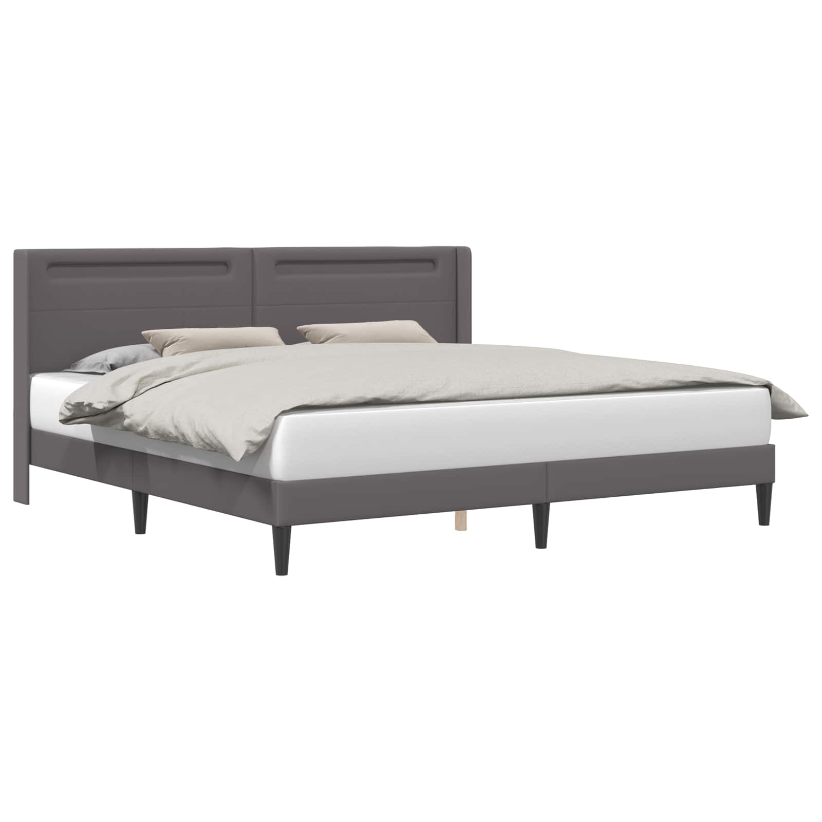 Struttura del letto con testiera Grigio 200 x200 cm Similpelle | homemem39