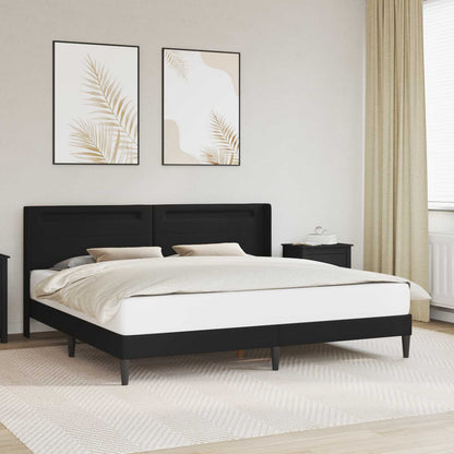 Struttura del letto con strisce LED Nero 200 x200 cm Similpelle | homemem39