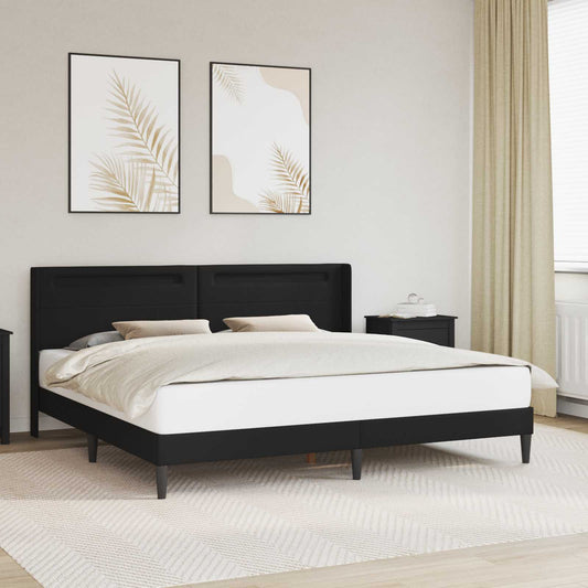 Struttura del letto con strisce LED Nero 200 x200 cm Similpelle | homemem39