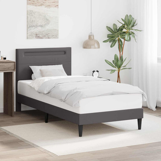 Struttura del letto con testiera Grigio 80 x 200 cm Similpelle | homemem39