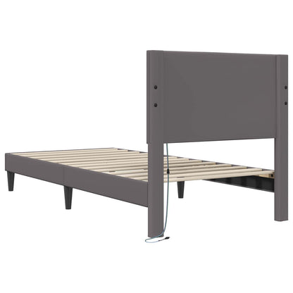 Struttura del letto con testiera Grigio 80 x 200 cm Similpelle | homemem39