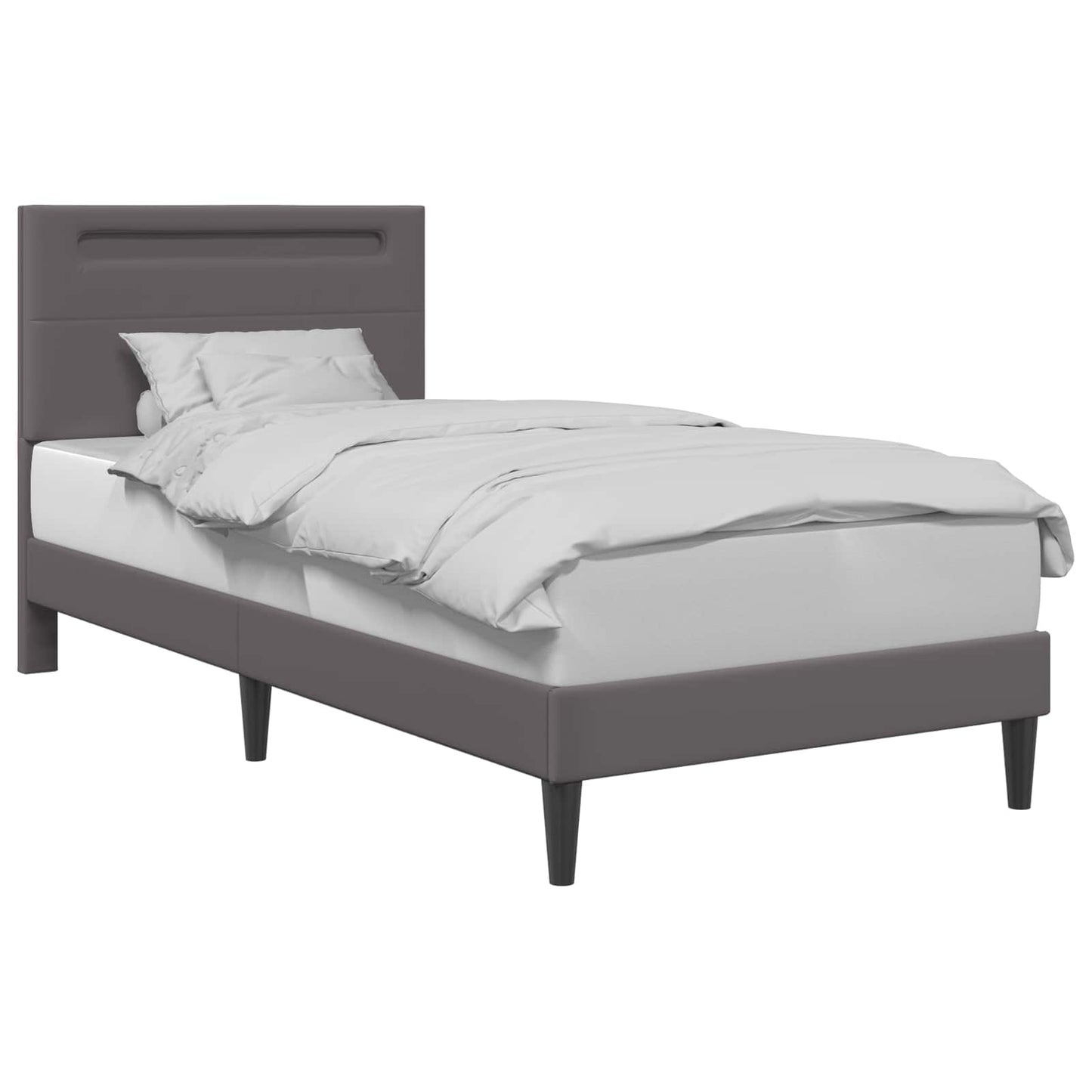 Struttura del letto con testiera Grigio 80 x 200 cm Similpelle | homemem39