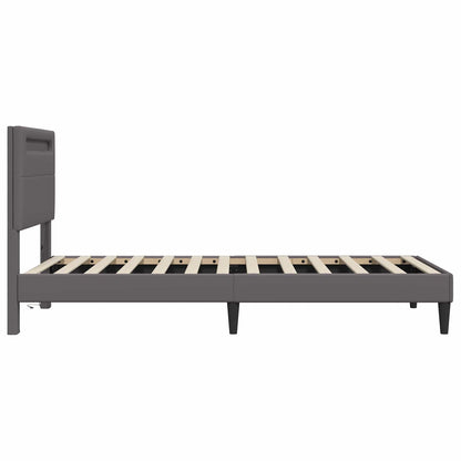 Struttura del letto con testiera Grigio 80 x 200 cm Similpelle | homemem39