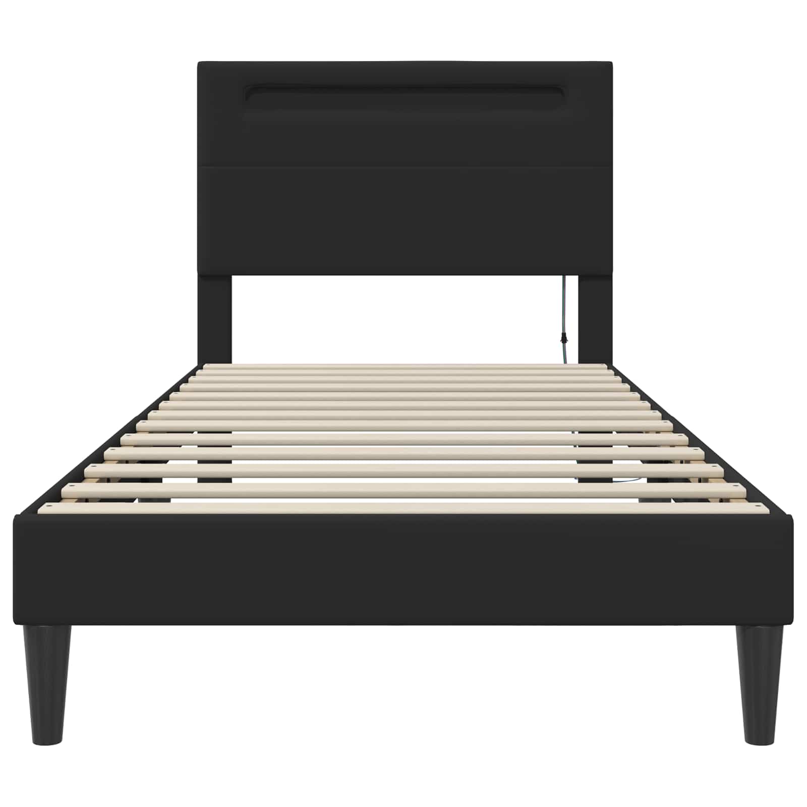 Struttura del letto con strisce LED Nero 80 x 200 cm Similpelle | homemem39