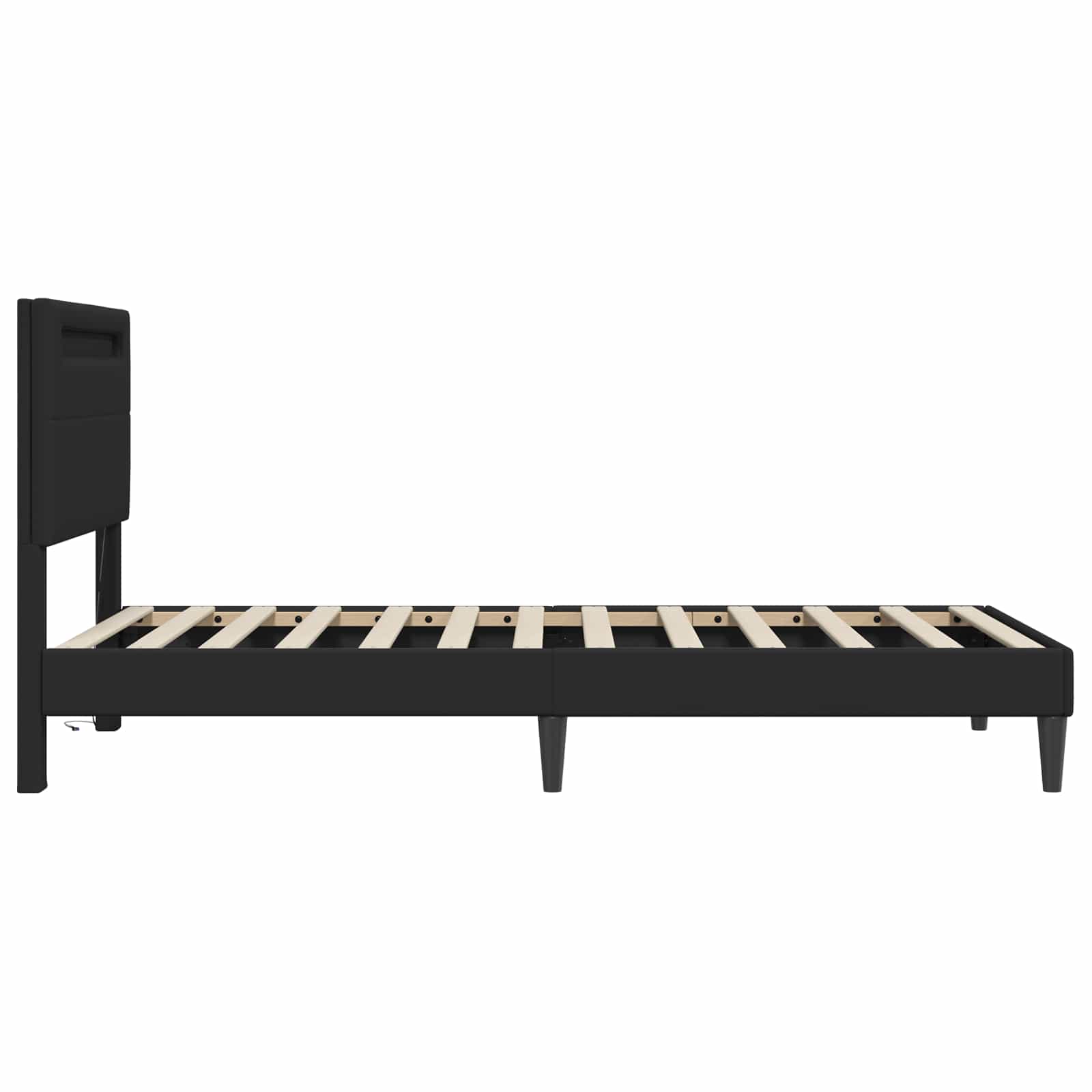 Struttura del letto con strisce LED Nero 80 x 200 cm Similpelle | homemem39