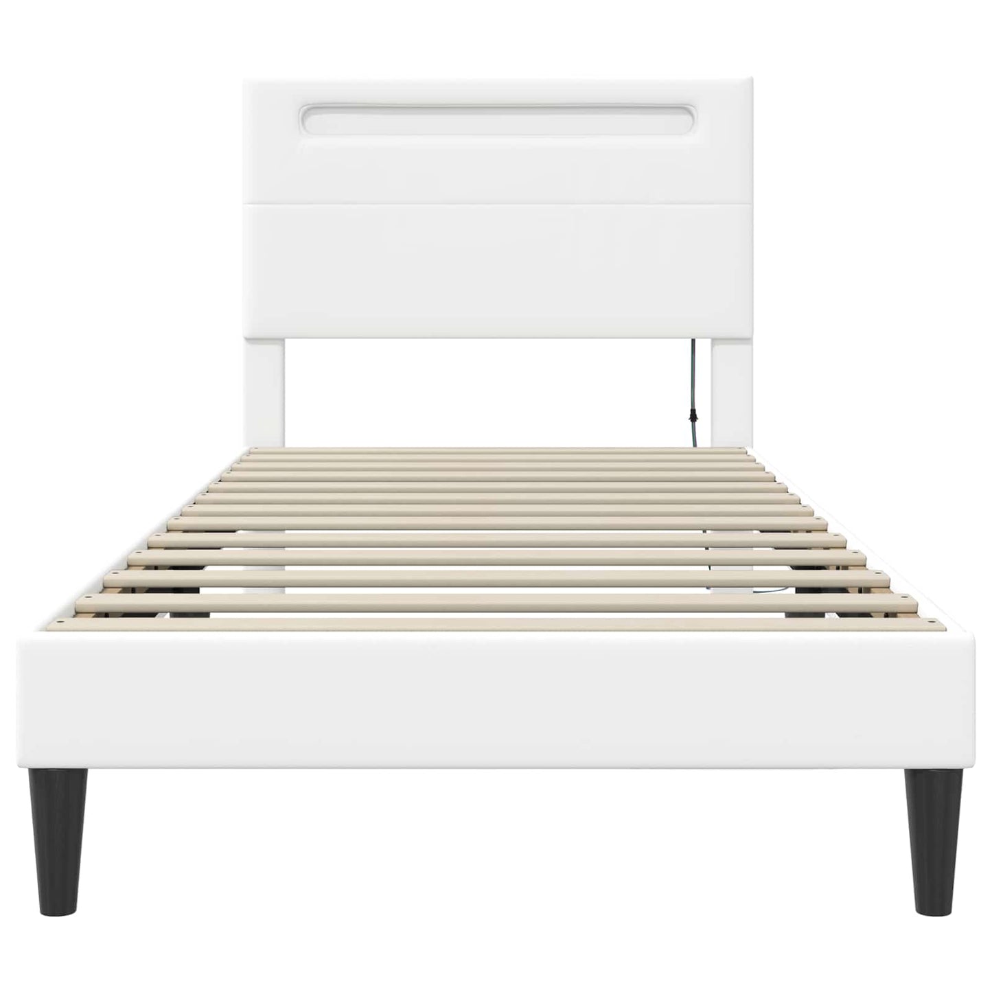 Struttura del letto con testiera Bianco 80 x 200 cm Similpelle | homemem39