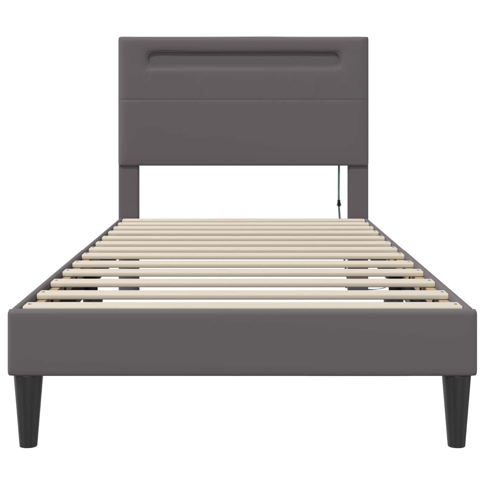 Struttura del letto con testiera Grigio 90 x 190 cm Similpelle | homemem39