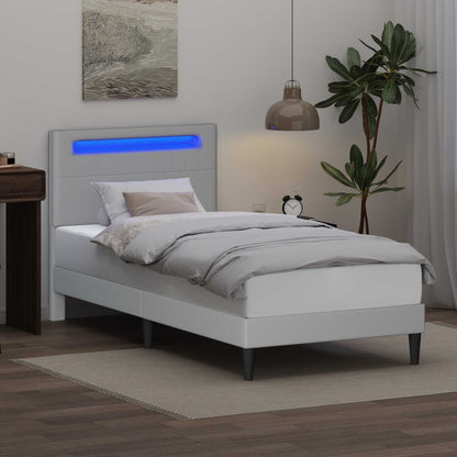 Struttura del letto con testiera Bianco 90 x 200 cm Similpelle | homemem39