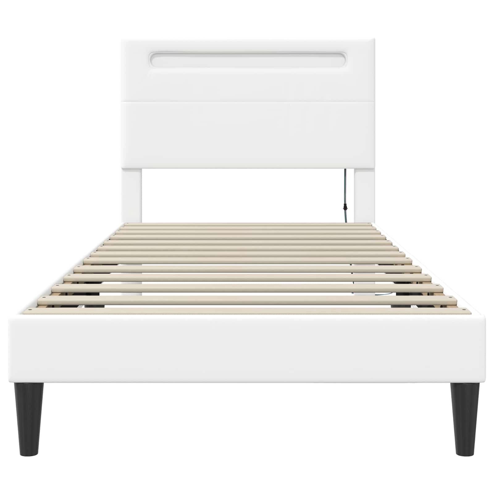 Struttura del letto con testiera Bianco 90 x 200 cm Similpelle | homemem39