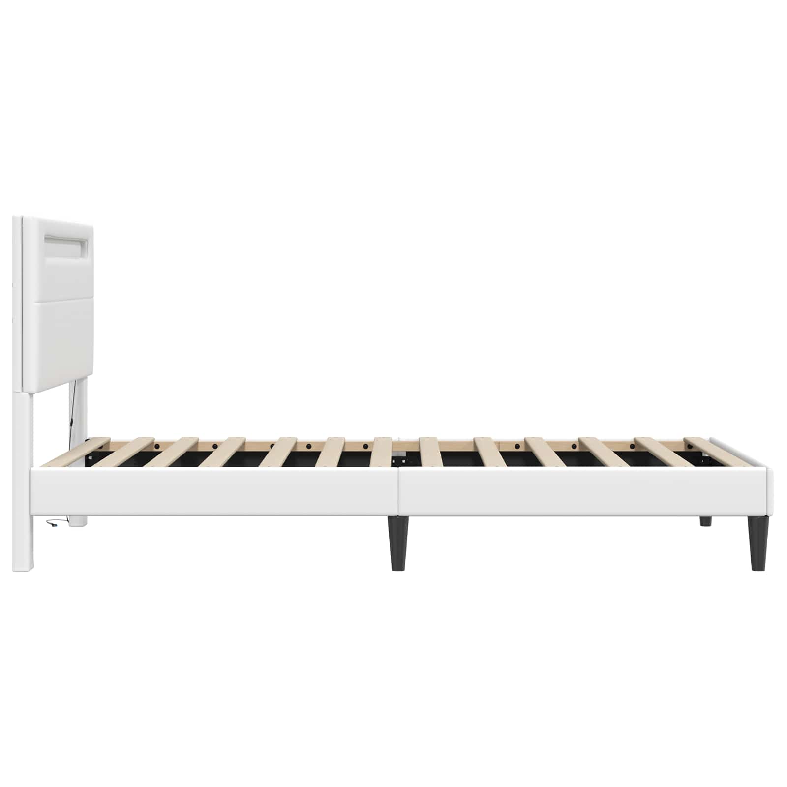 Struttura del letto con testiera Bianco 90 x 200 cm Similpelle | homemem39