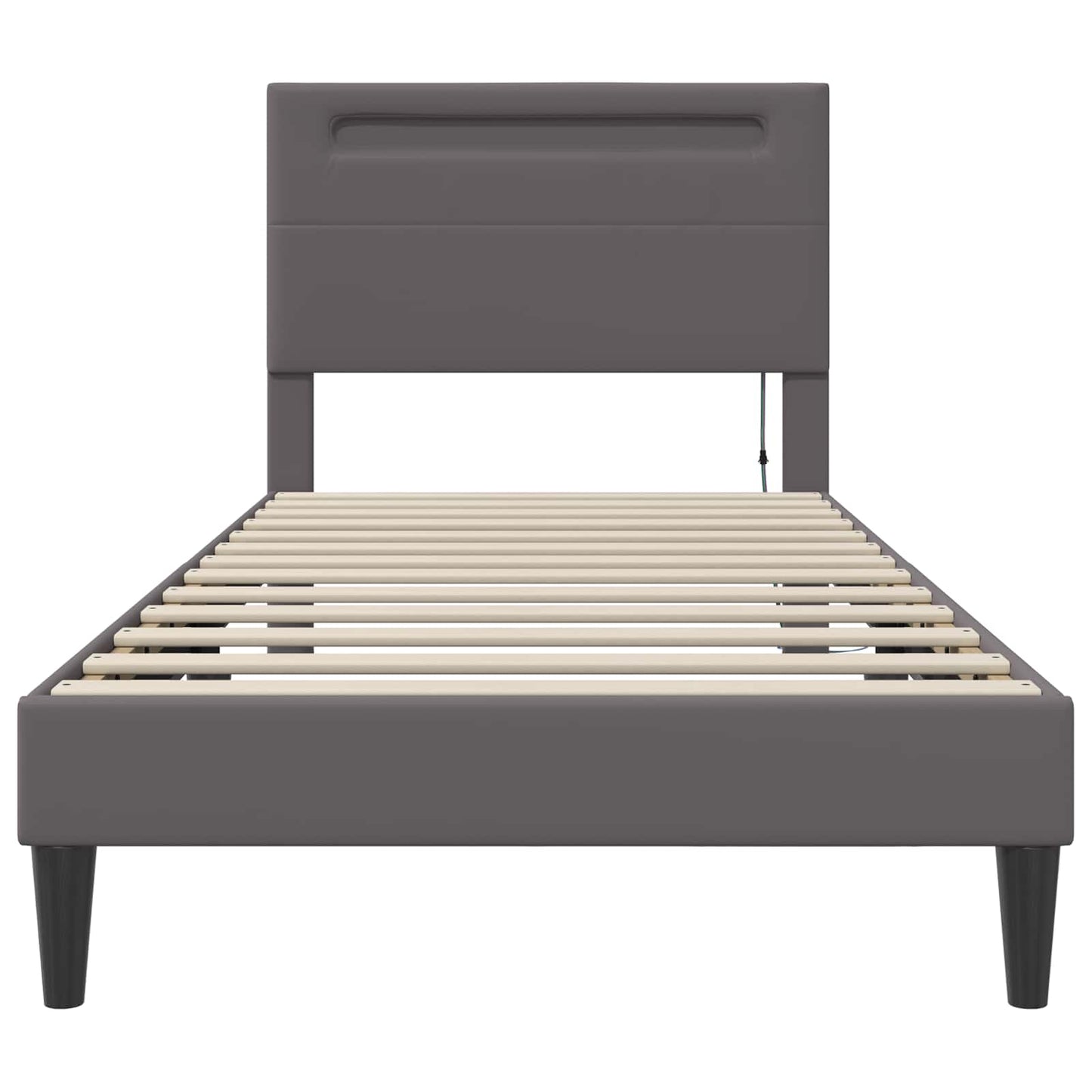 Struttura del letto con testiera Grigio 100 x 200 cm Similpelle | homemem39