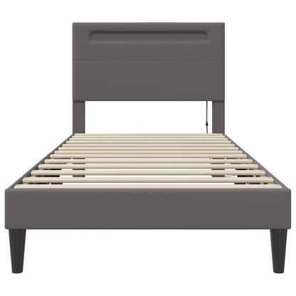 Struttura del letto con testiera Grigio 100 x 200 cm Similpelle | homemem39