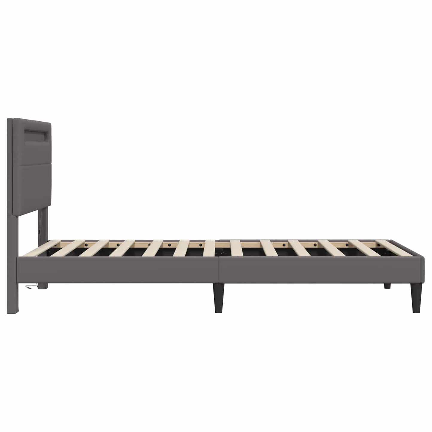 Struttura del letto con testiera Grigio 100 x 200 cm Similpelle | homemem39