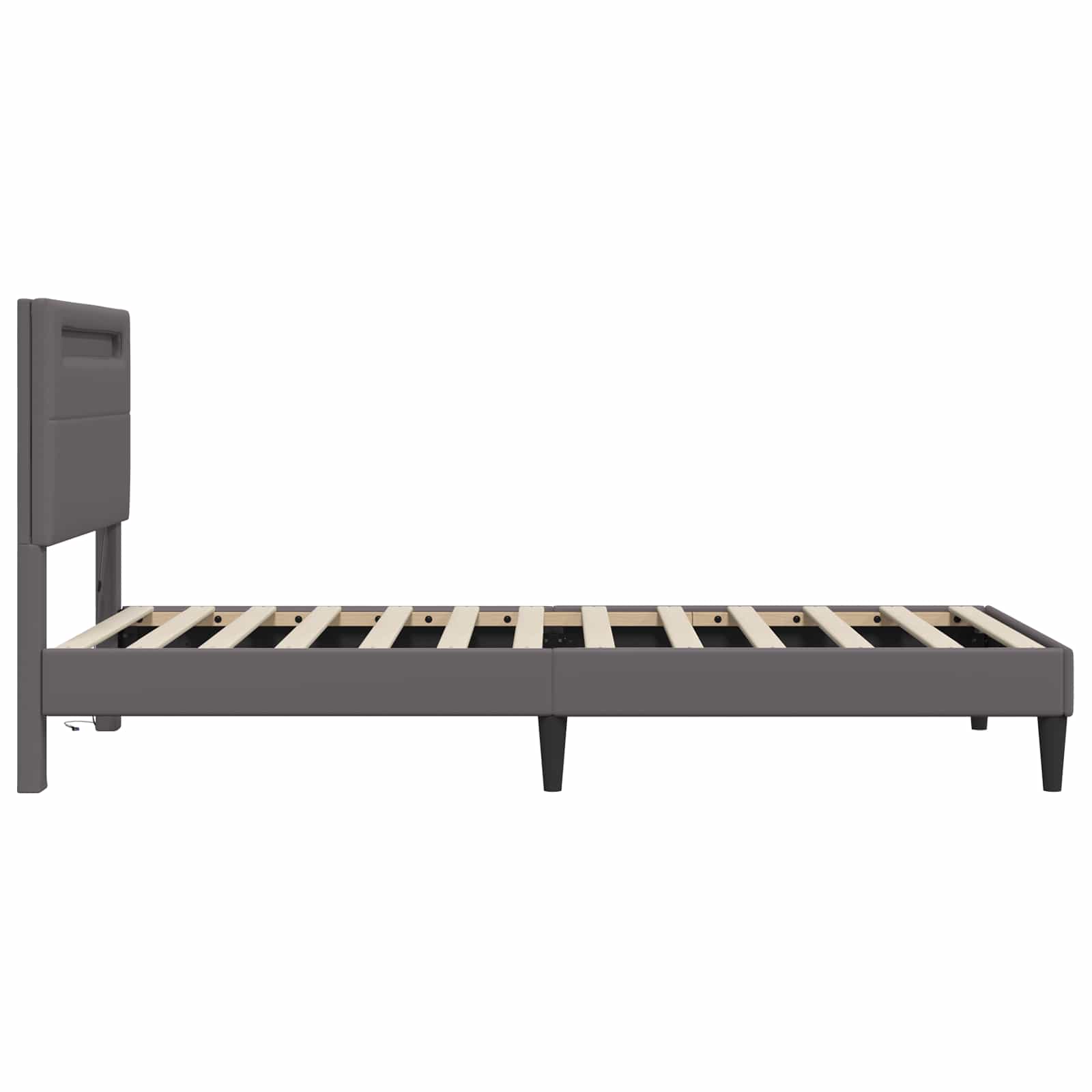 Struttura del letto con testiera Grigio 100 x 200 cm Similpelle | homemem39