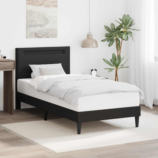 Struttura del letto con testiera Nero 100 x 200 cm Similpelle | homemem39
