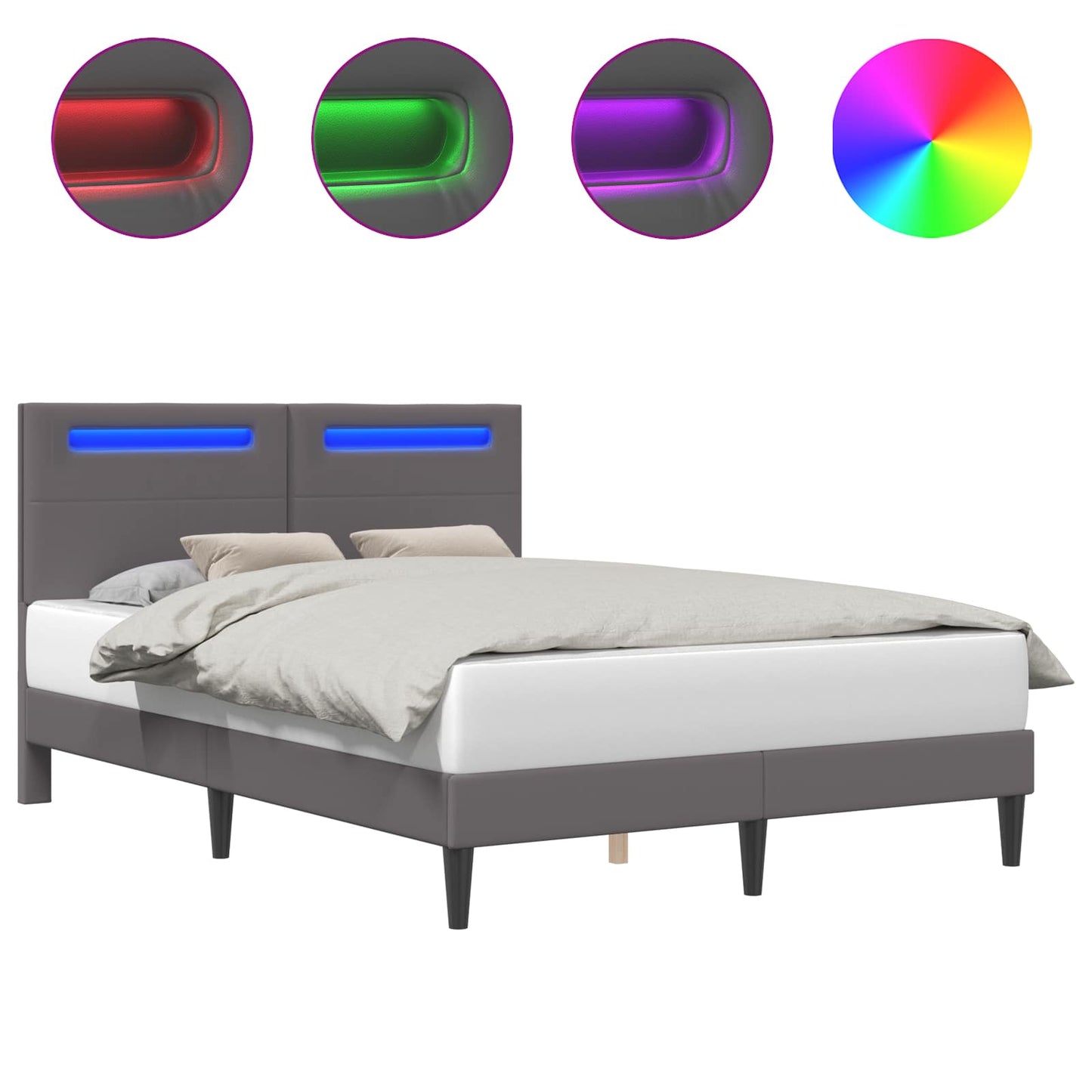 Struttura del letto con testiera Grigio 120 x 190 cm Similpelle | homemem39