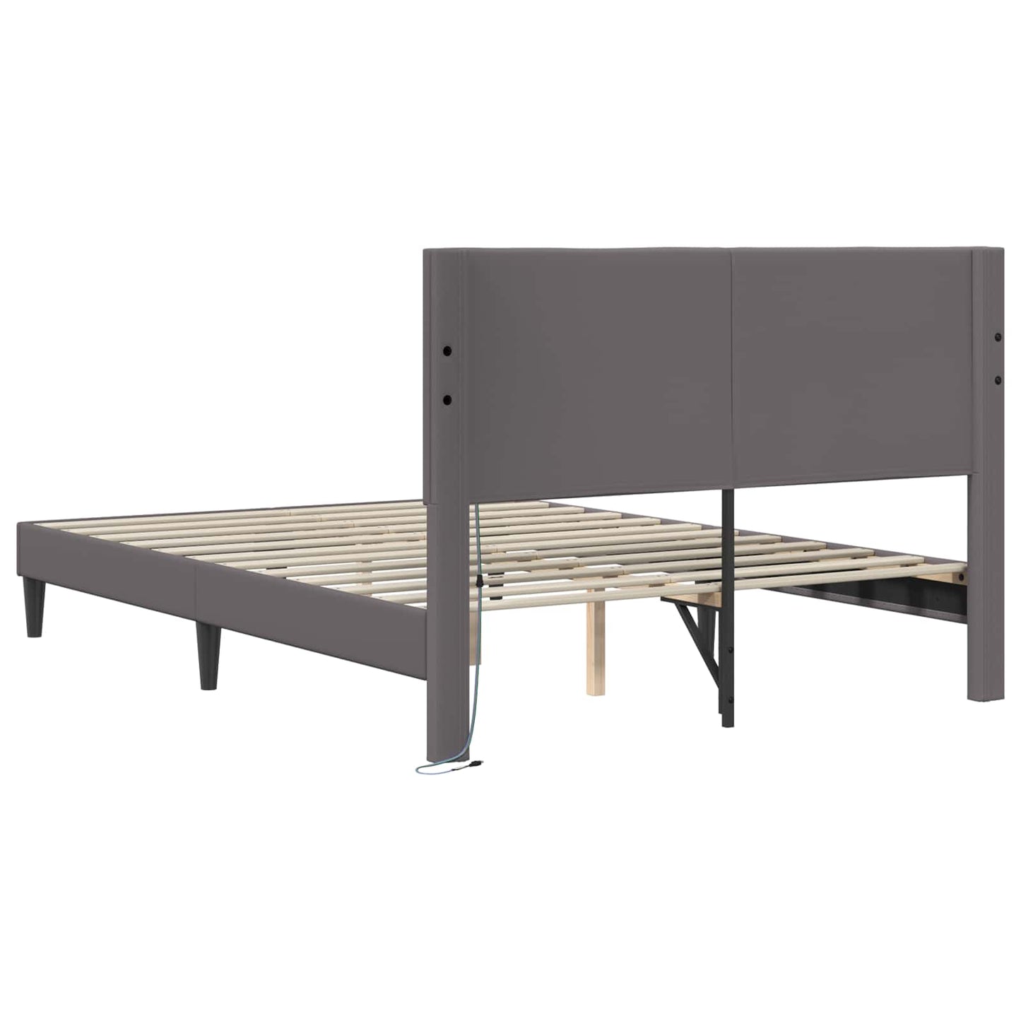 Struttura del letto con testiera Grigio 120 x 190 cm Similpelle | homemem39