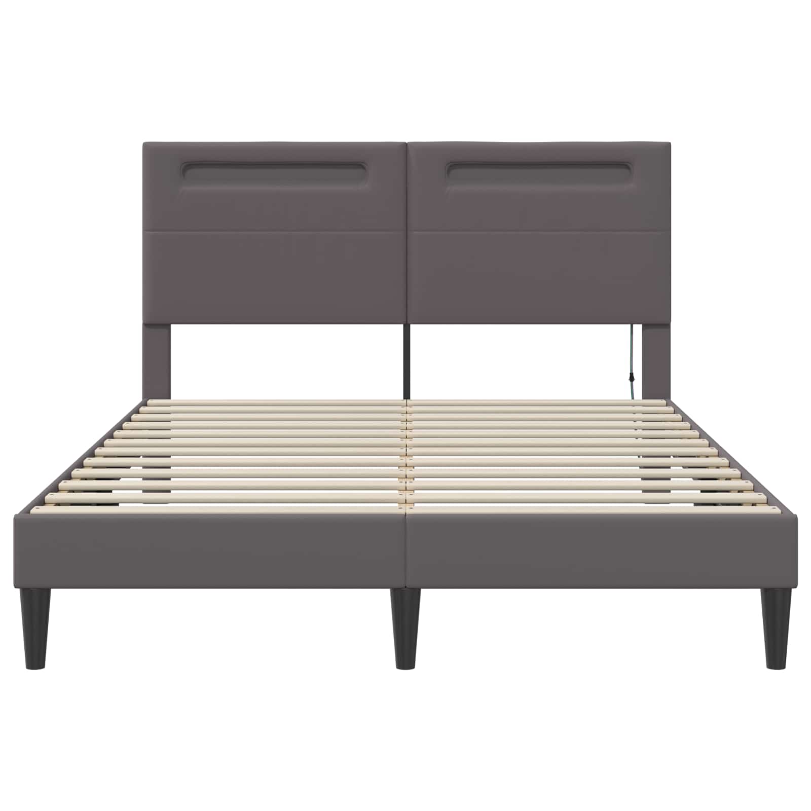 Struttura del letto con testiera Grigio 120 x 190 cm Similpelle | homemem39