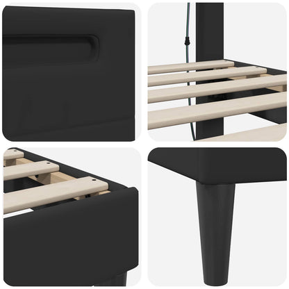 Struttura del letto con testiera Nero 120 x 190 cm Similpelle | homemem39