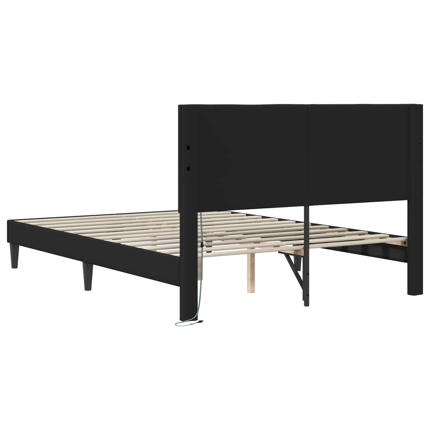 Struttura del letto con testiera Nero 120 x 190 cm Similpelle | homemem39