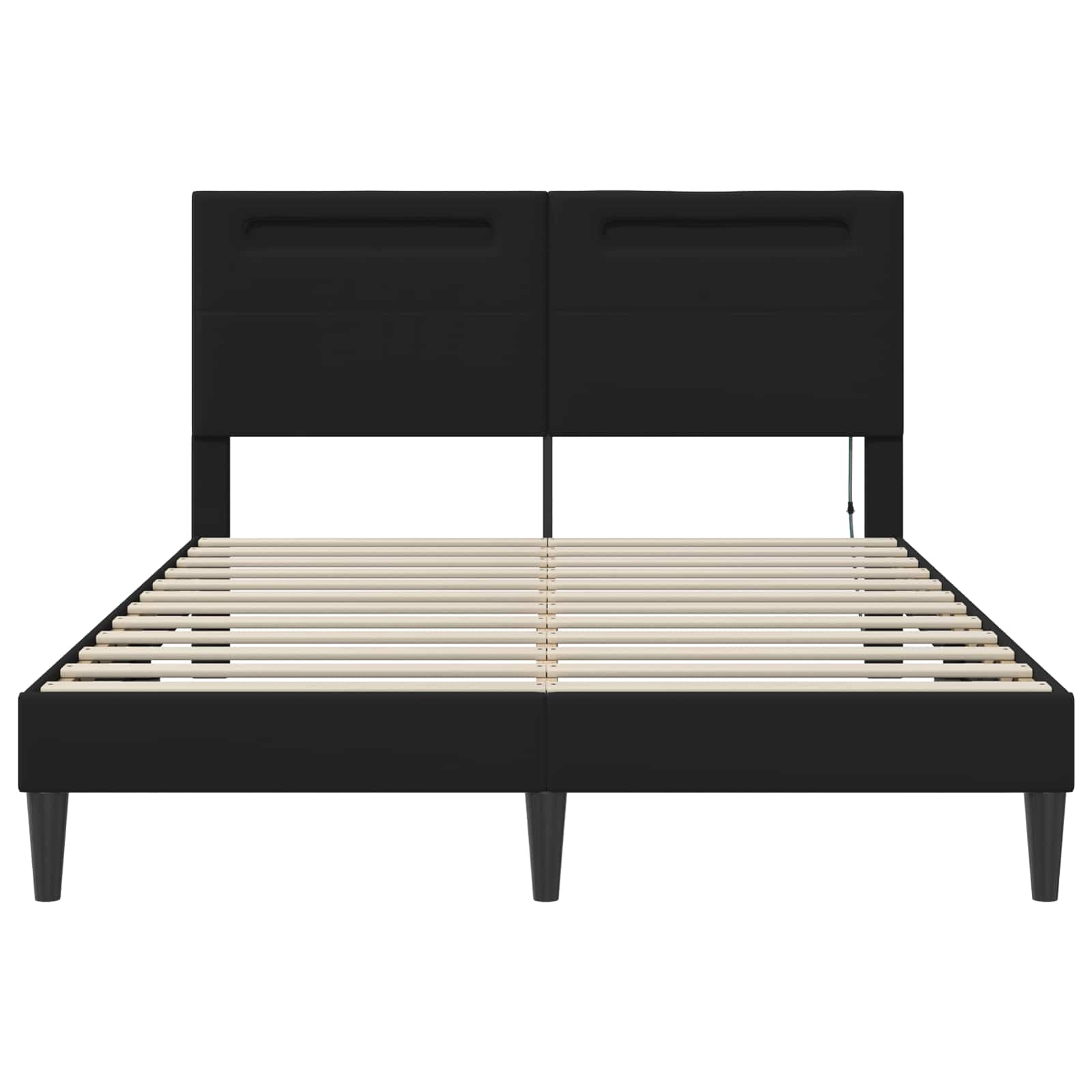Struttura del letto con testiera Nero 120 x 190 cm Similpelle | homemem39
