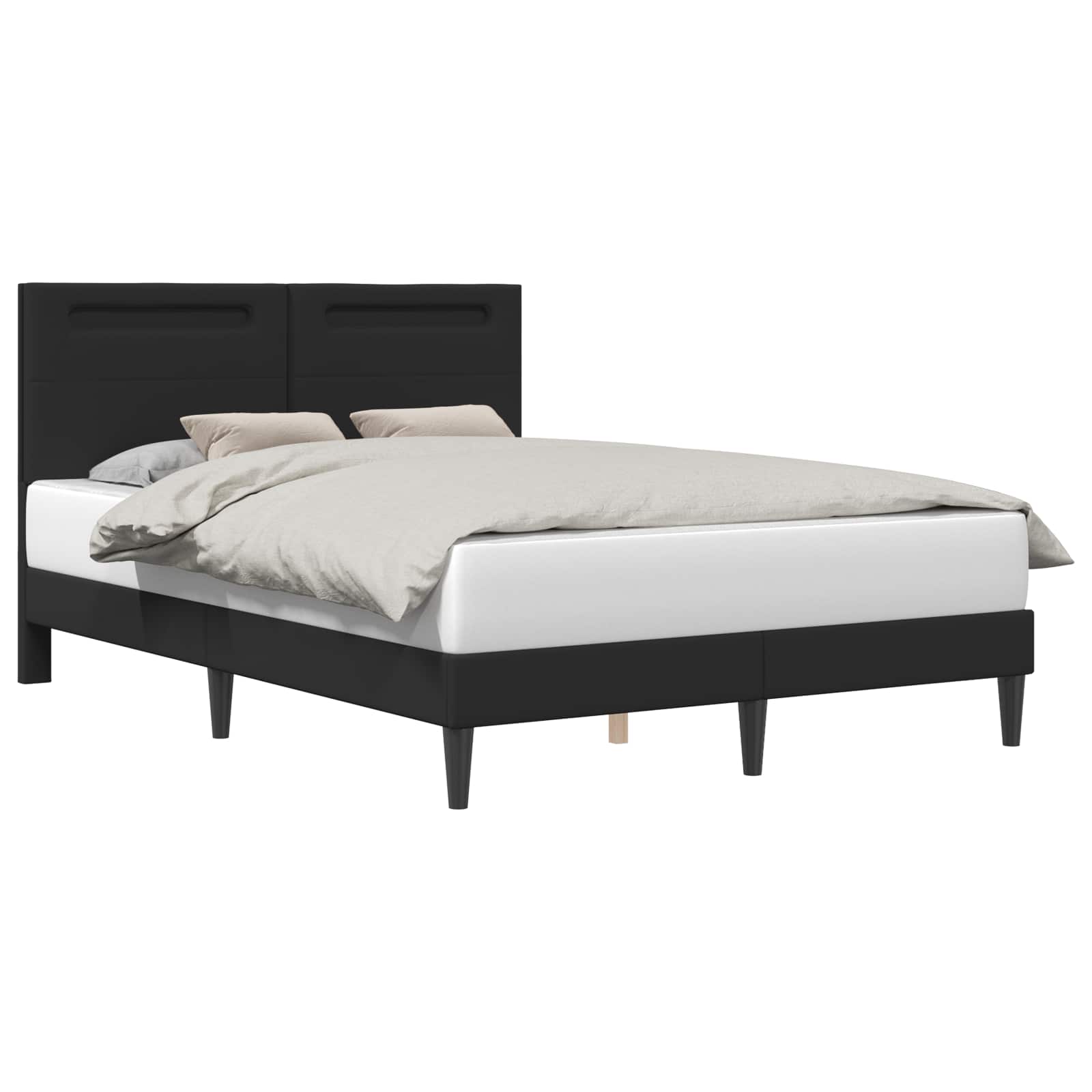 Struttura del letto con testiera Nero 120 x 190 cm Similpelle | homemem39