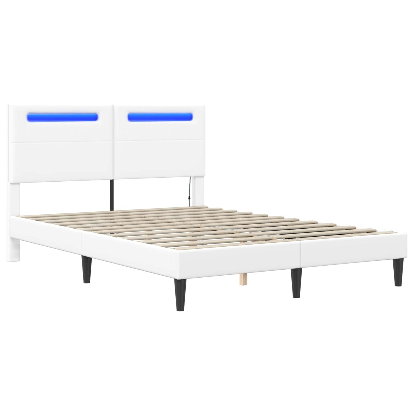 Struttura del letto con testiera Bianco 120 x 190 cm Similpelle | homemem39