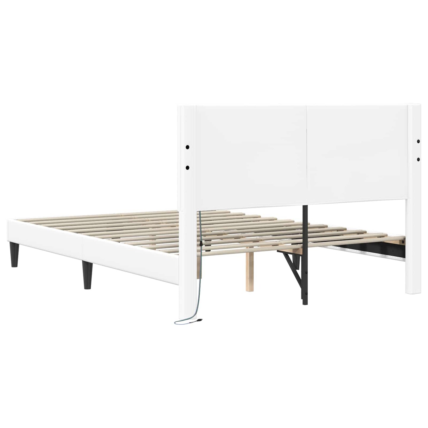 Struttura del letto con testiera Bianco 120 x 190 cm Similpelle | homemem39