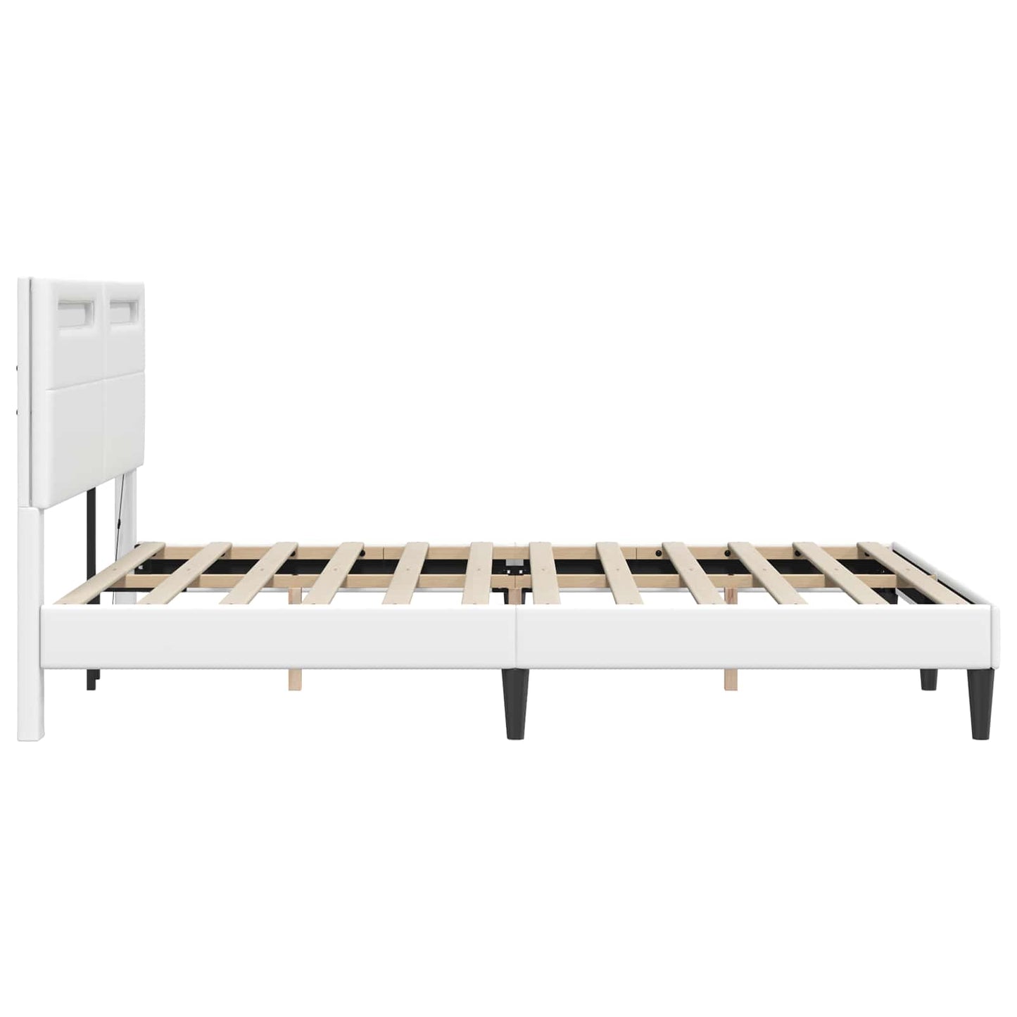 Struttura del letto con testiera Bianco 120 x 190 cm Similpelle | homemem39