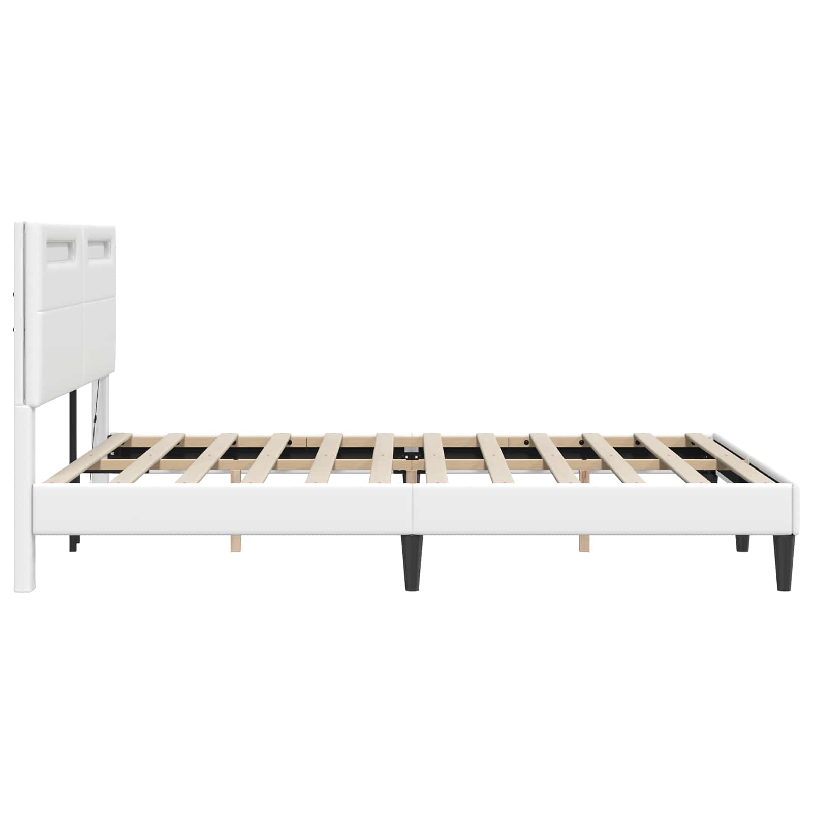 Struttura del letto con testiera Bianco 120 x 190 cm Similpelle | homemem39