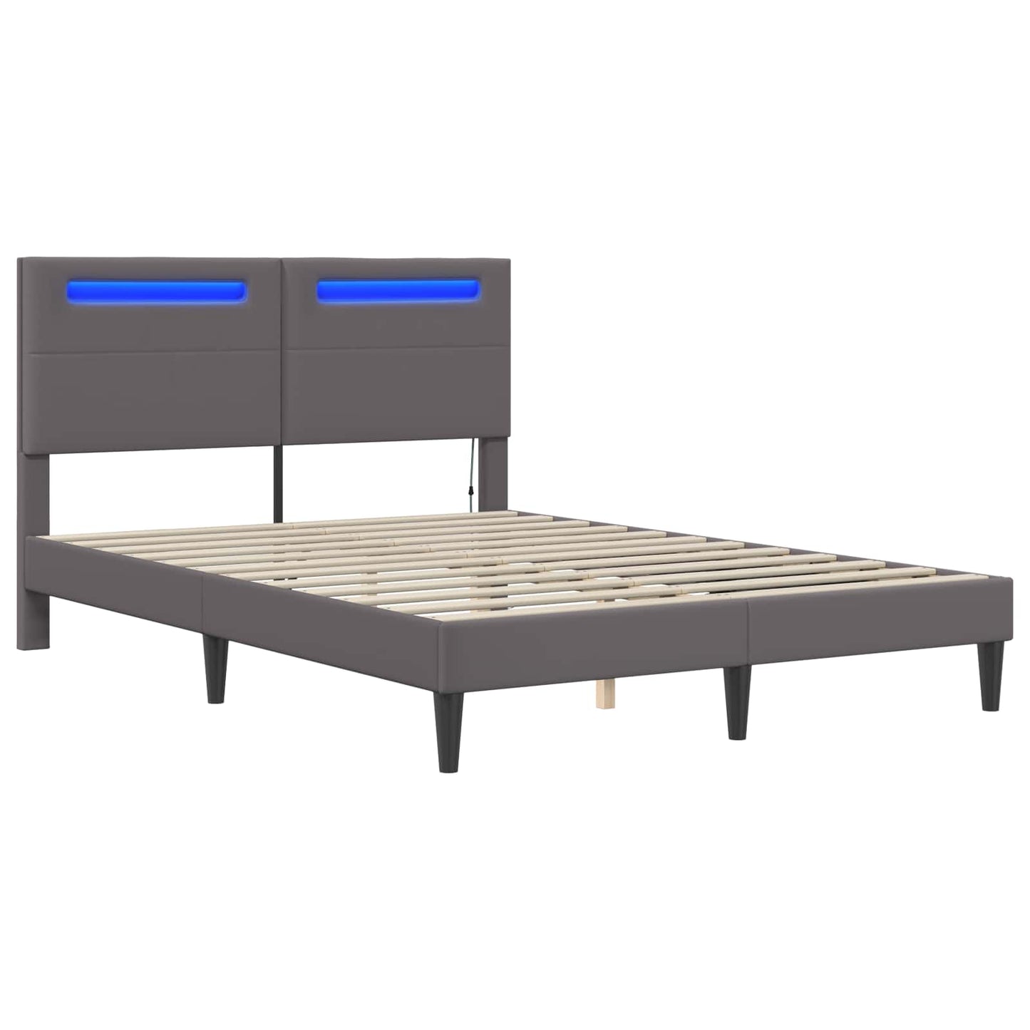 Struttura del letto con testiera Grigio 120 x 200 cm Similpelle | homemem39