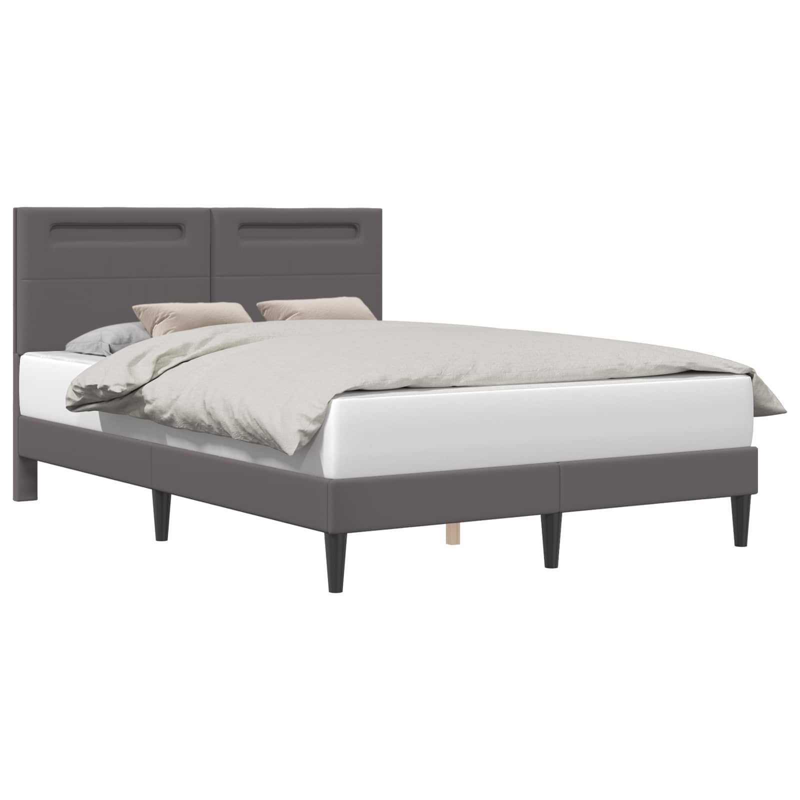 Struttura del letto con testiera Grigio 120 x 200 cm Similpelle | homemem39