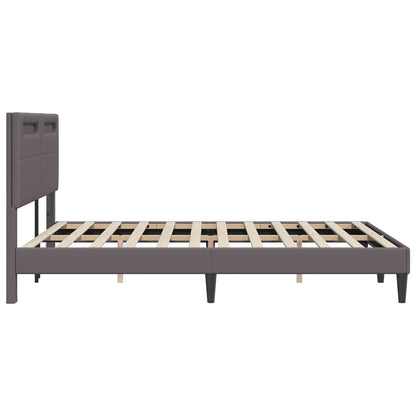 Struttura del letto con testiera Grigio 120 x 200 cm Similpelle | homemem39