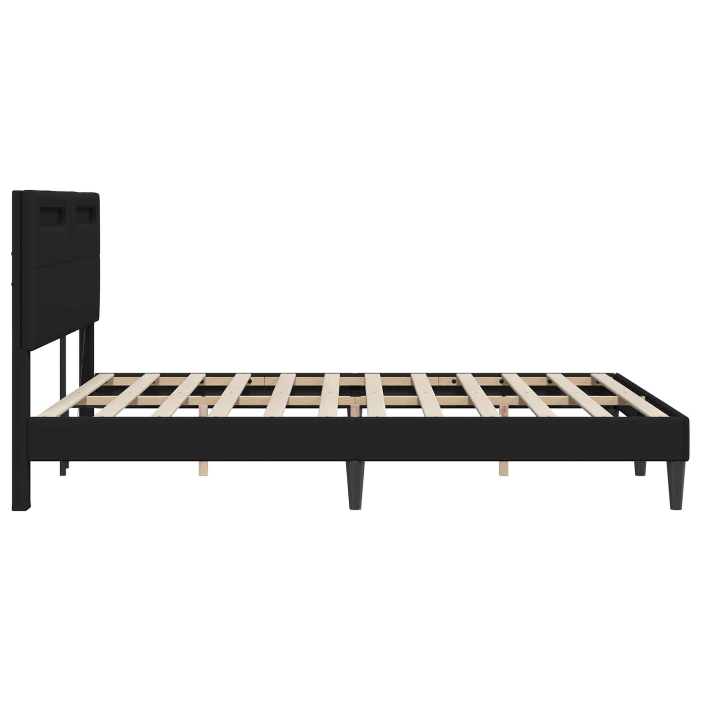 Struttura del letto con testiera Nero 120 x 200 cm Similpelle | homemem39
