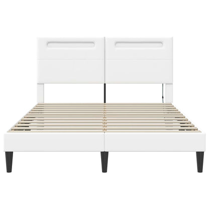 Struttura del letto con testiera Bianco 120 x 200 cm Similpelle | homemem39
