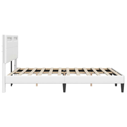 Struttura del letto con testiera Bianco 120 x 200 cm Similpelle | homemem39